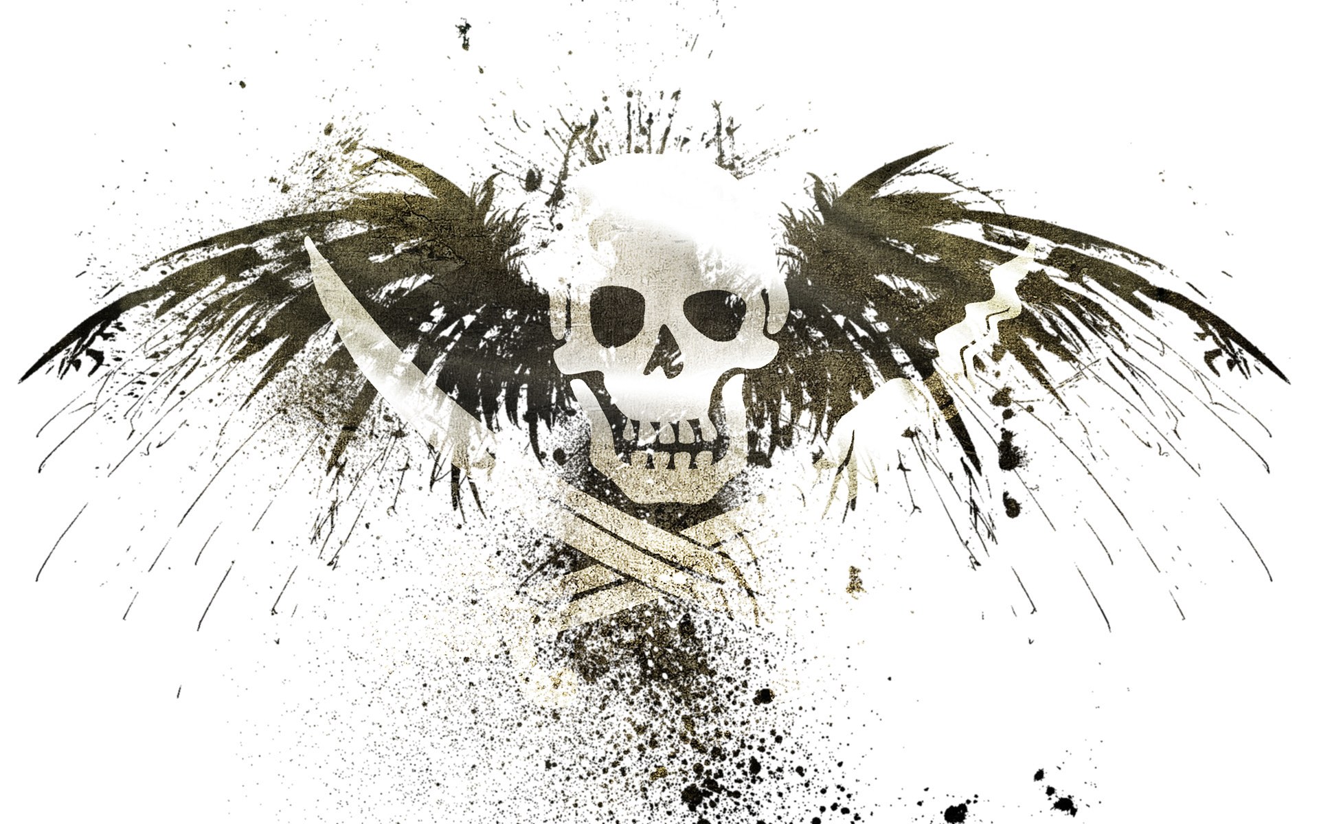 skull with wings and sword