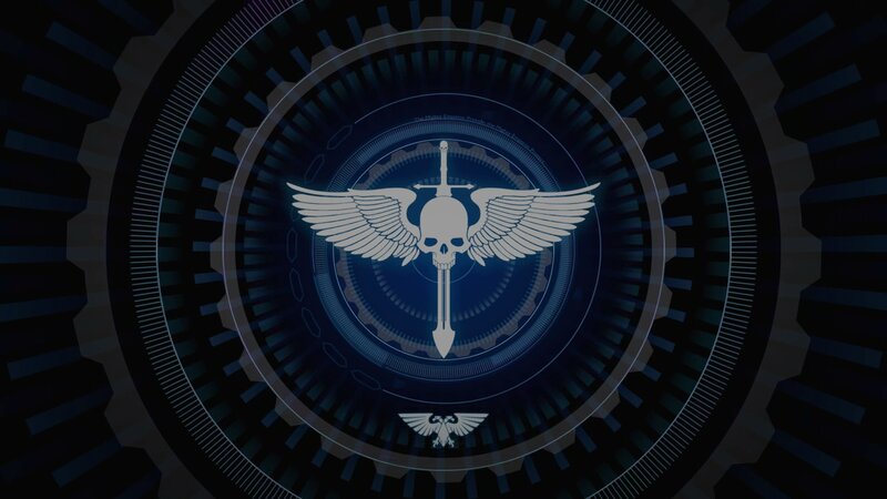 Skull with Wings and Sword — Blue