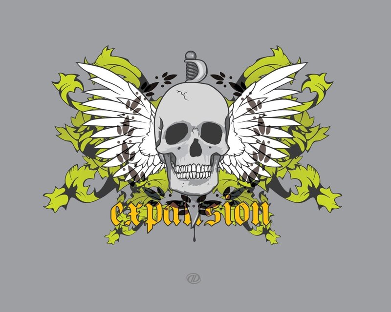 skull with wings and sword