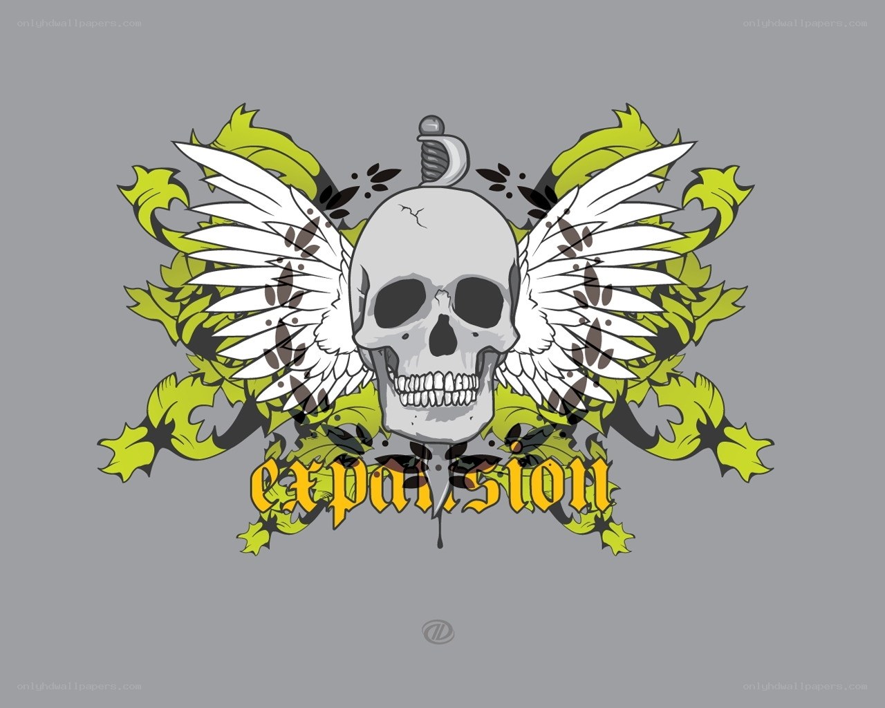 skull with wings and sword
