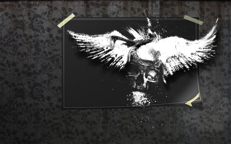 skull with wings artwork