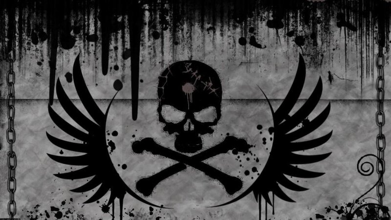 Skull with Wings — Black, Dark, Gritty