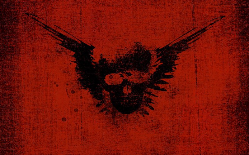 Skull with Wings — Red, Dark, Ominous