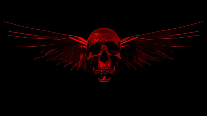 Skull with Wings — Red, Dark