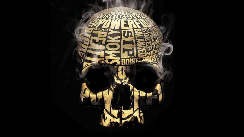 skull with words and smoke