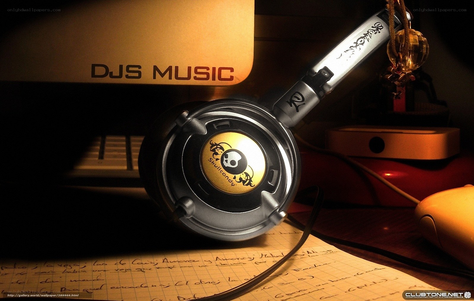 Skullcandy headphones on desk