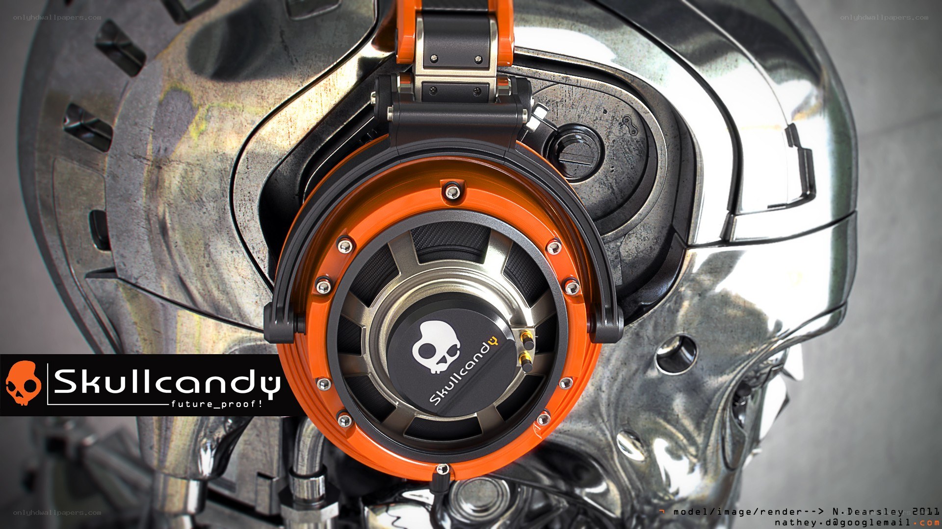 Skullcandy headphones on robot