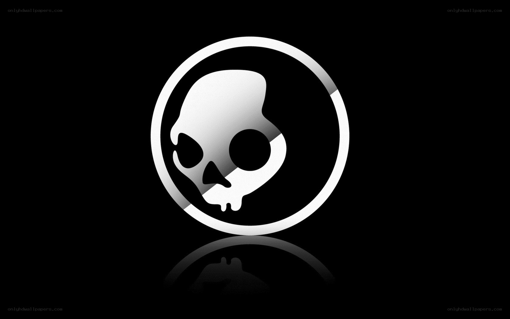 Skullcandy logo on black background