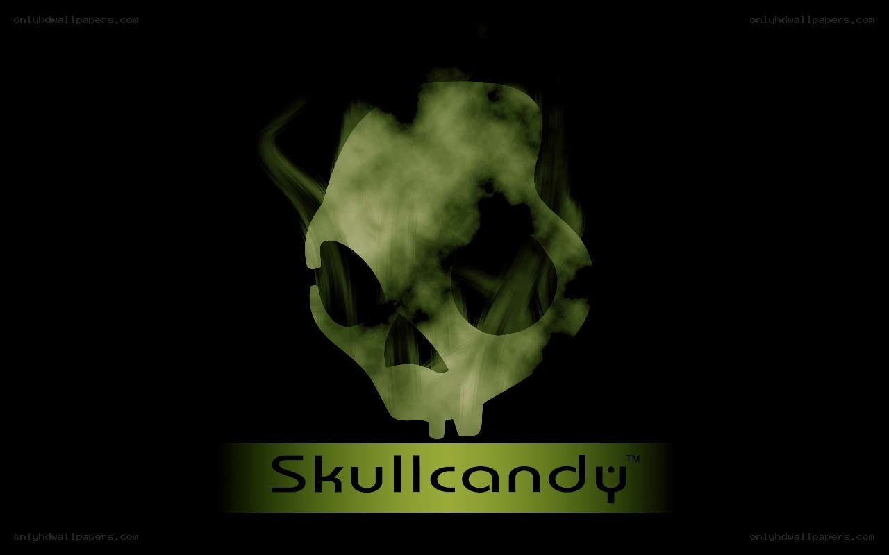 Skullcandy logo with green skull