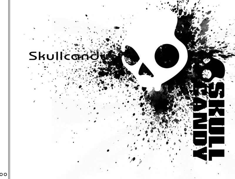 Skullcandy logo with splatter design