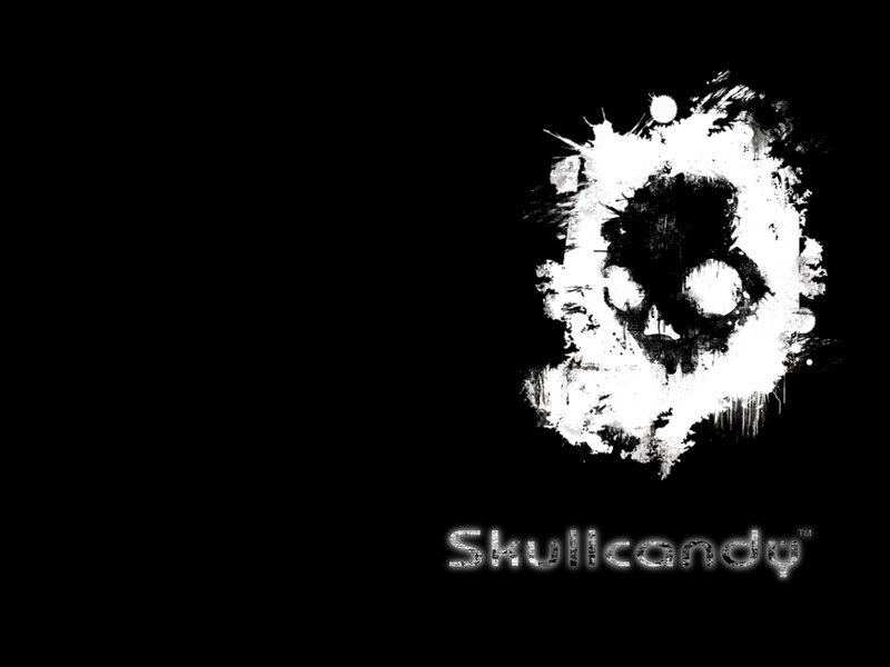 Skullcandy logo with splatter design