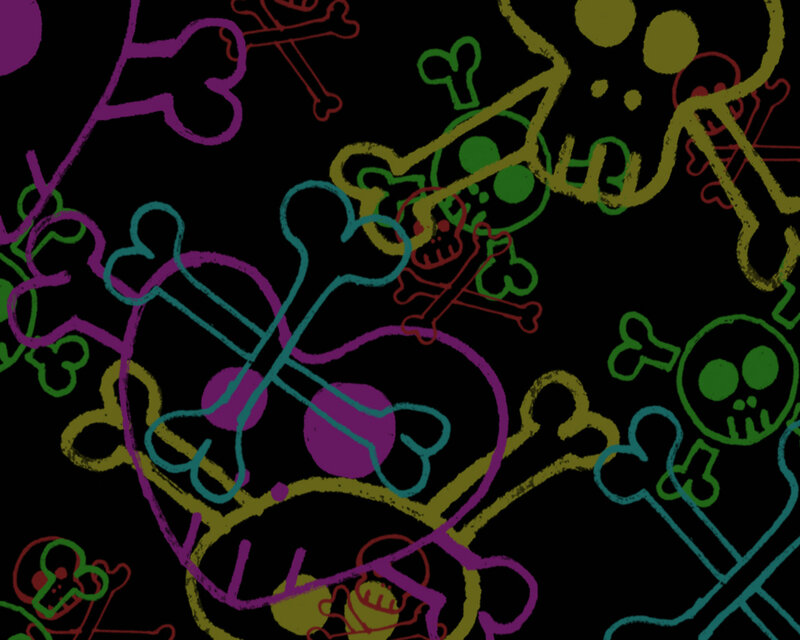 Skulls and Bones Pattern — Black