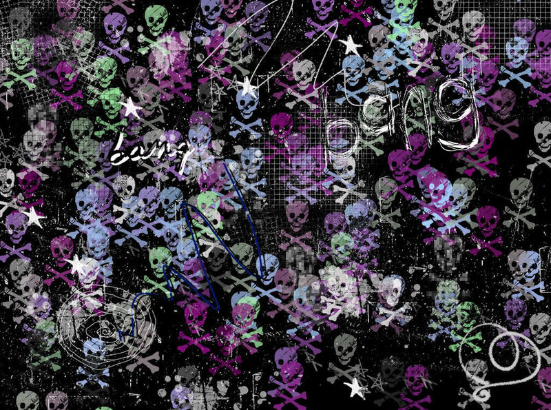 Skulls and Crossbones — Black, Dark, Digital Art