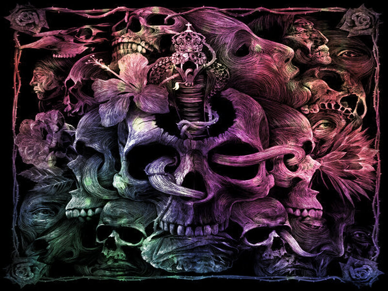 Skulls and Snake — Purple
