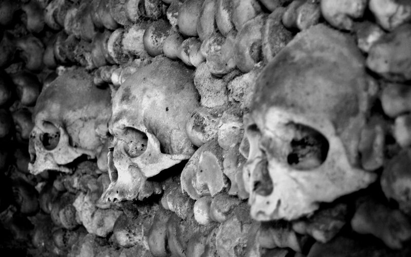Skulls in a crypt
