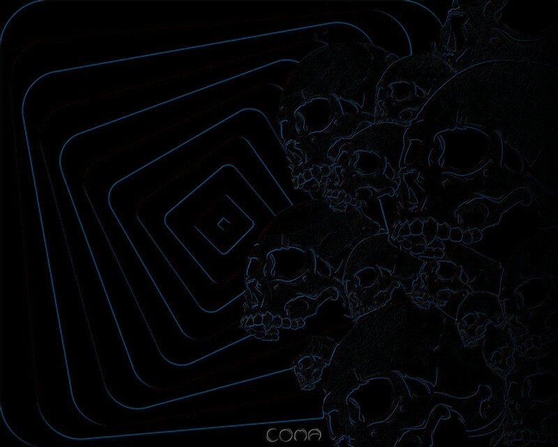 skulls in a digital tunnel
