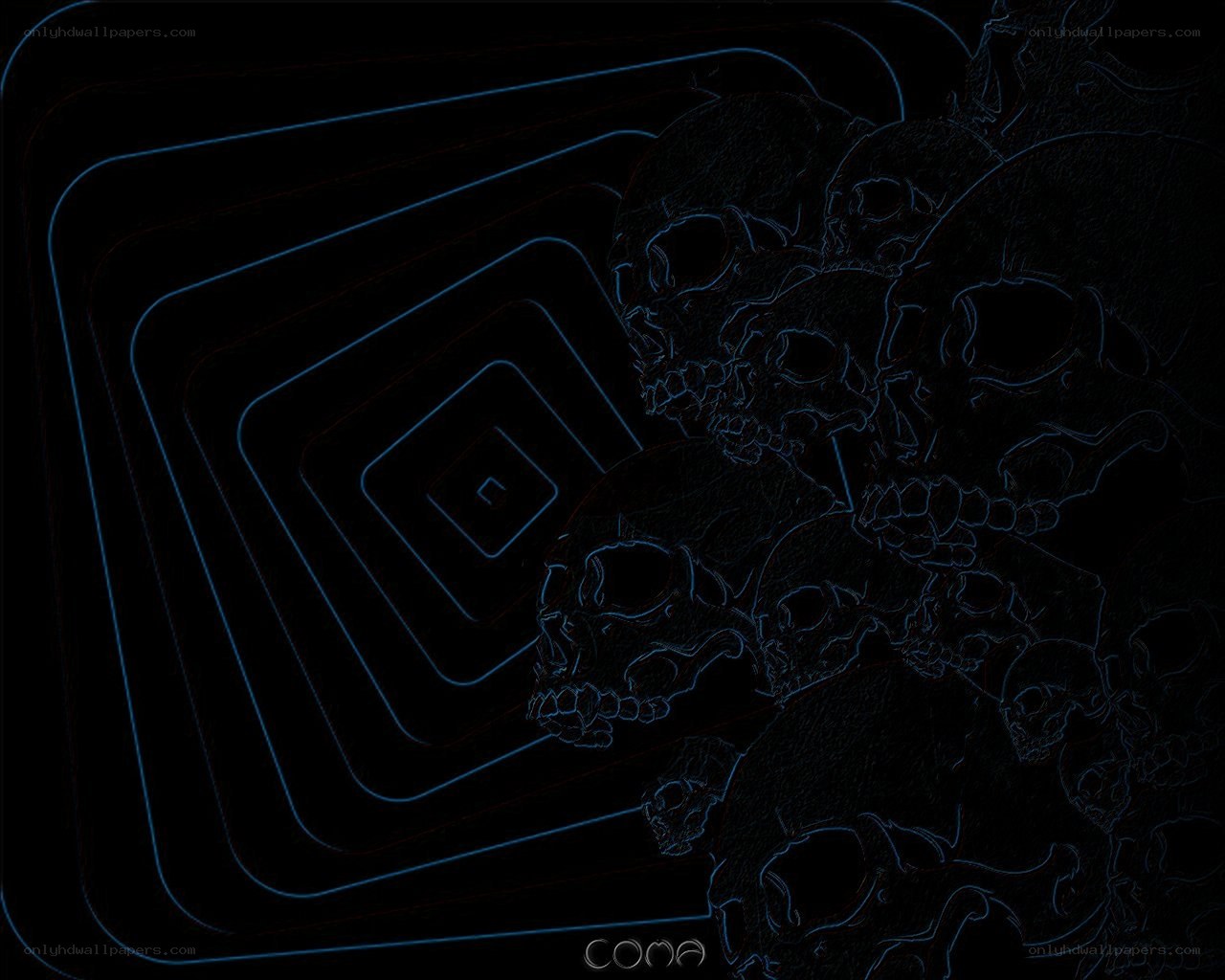 skulls in a digital tunnel