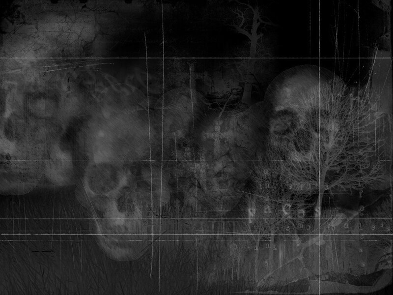 skulls in a graveyard