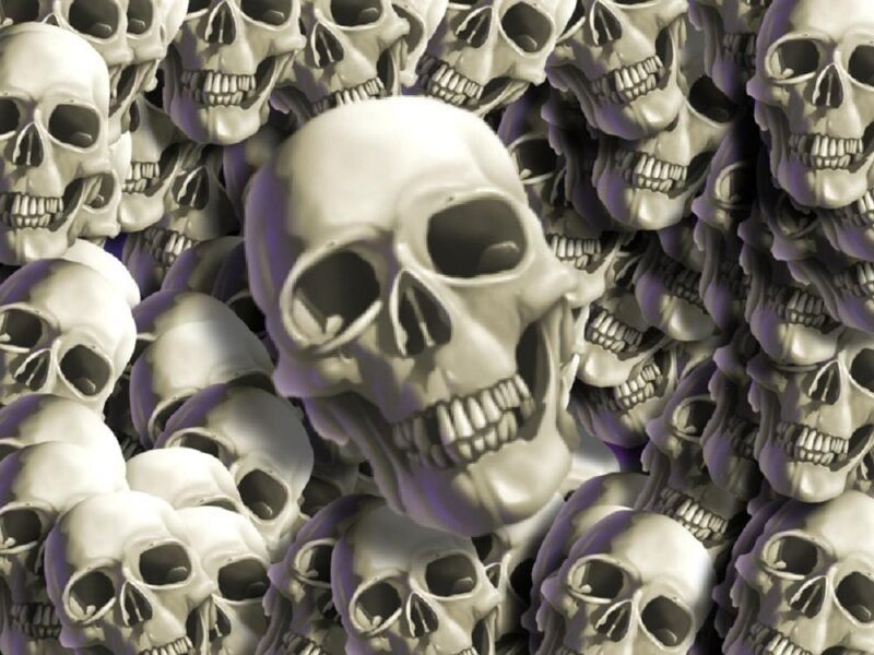 skulls in a pile