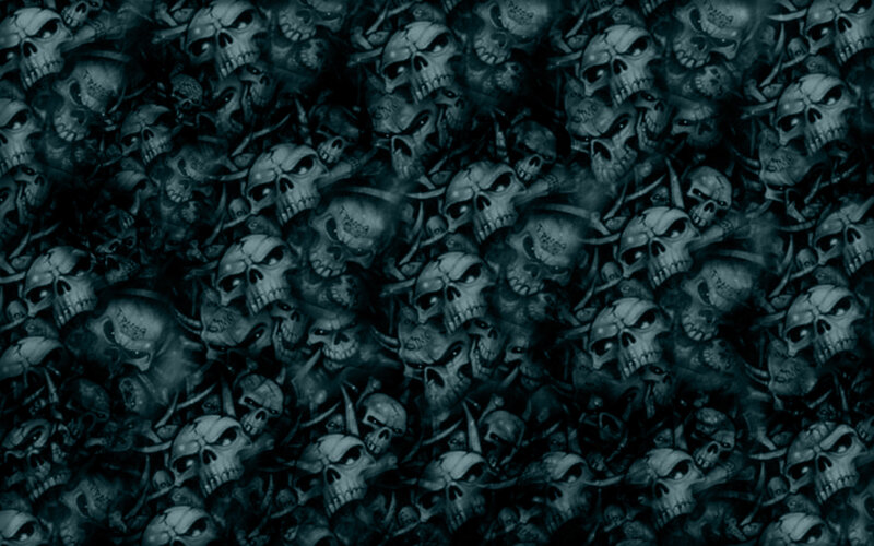 Skulls in a Pile — Black