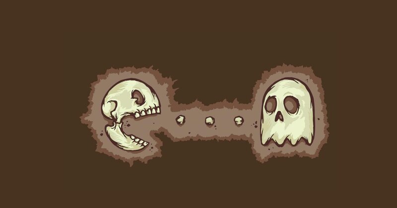 skulls in a tunnel