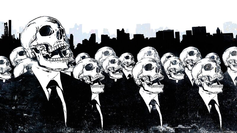 Skulls in Suits — Black, Dark, Illustration