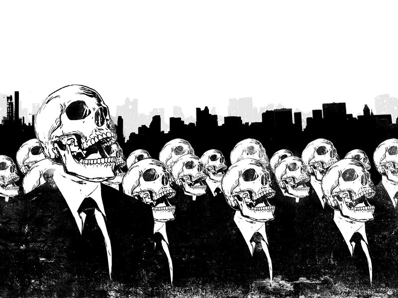 Skulls in Suits — Black, Dramatic