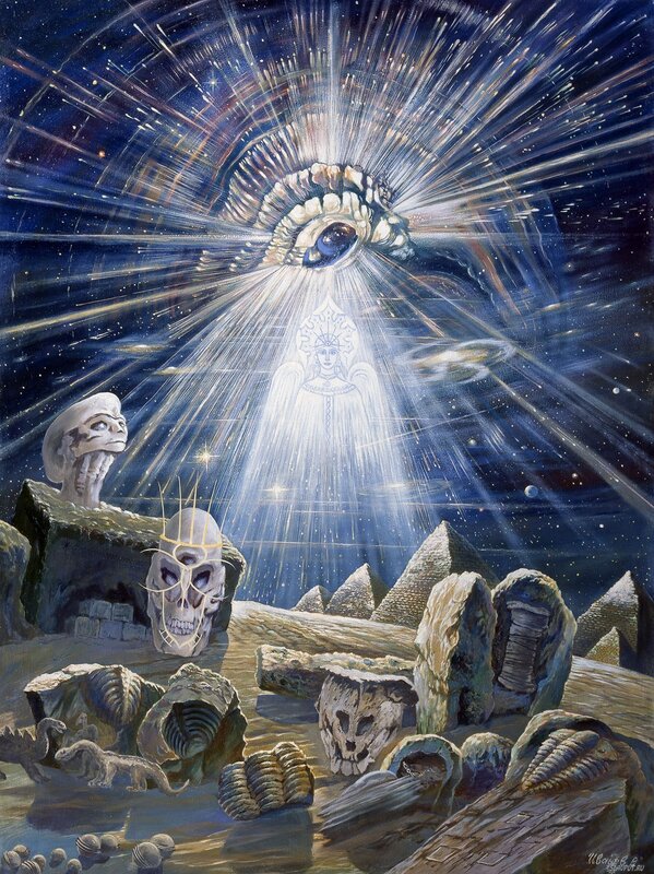 Skulls on Alien Landscape