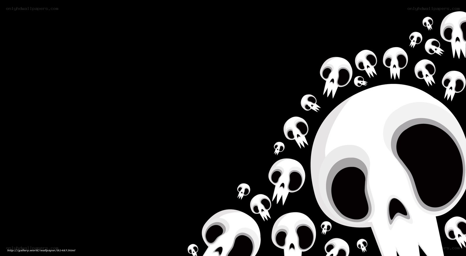 skulls on black background