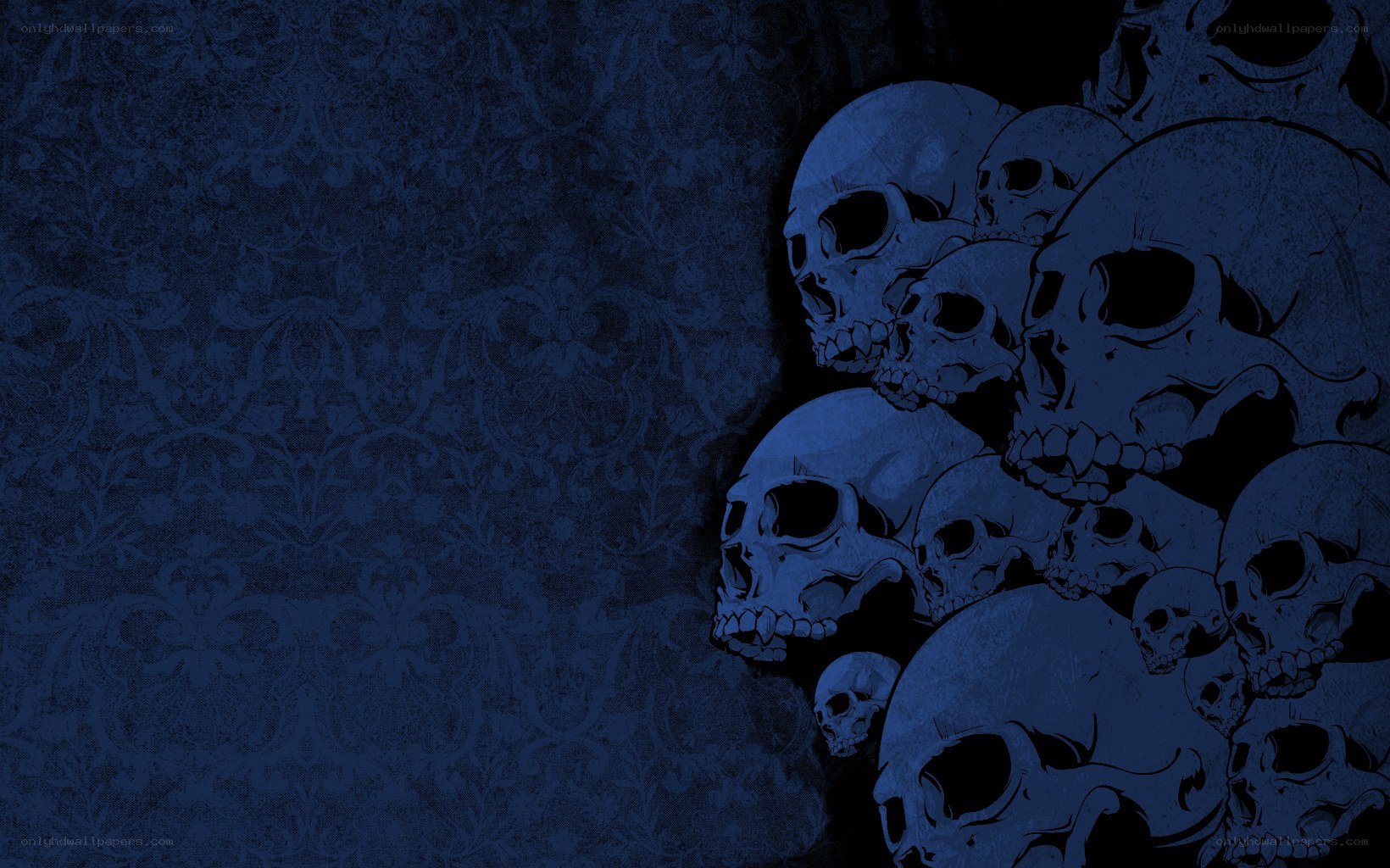 skulls on dark pattern