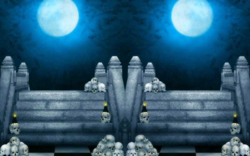 Skulls on Stone Stairs