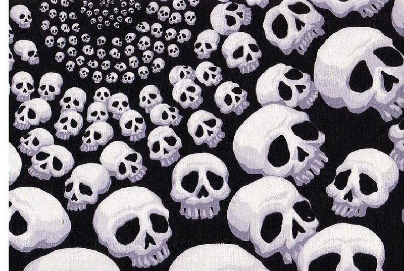 skulls pattern on black