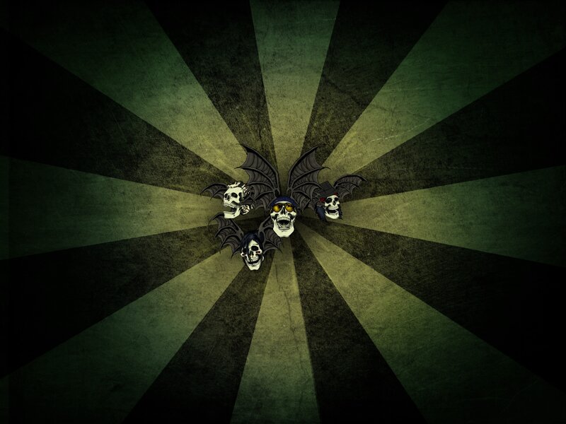 Skulls with Bat Wings — Green