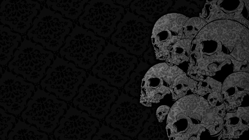 Skulls with Damask Pattern