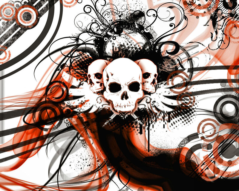 skulls with ornate design