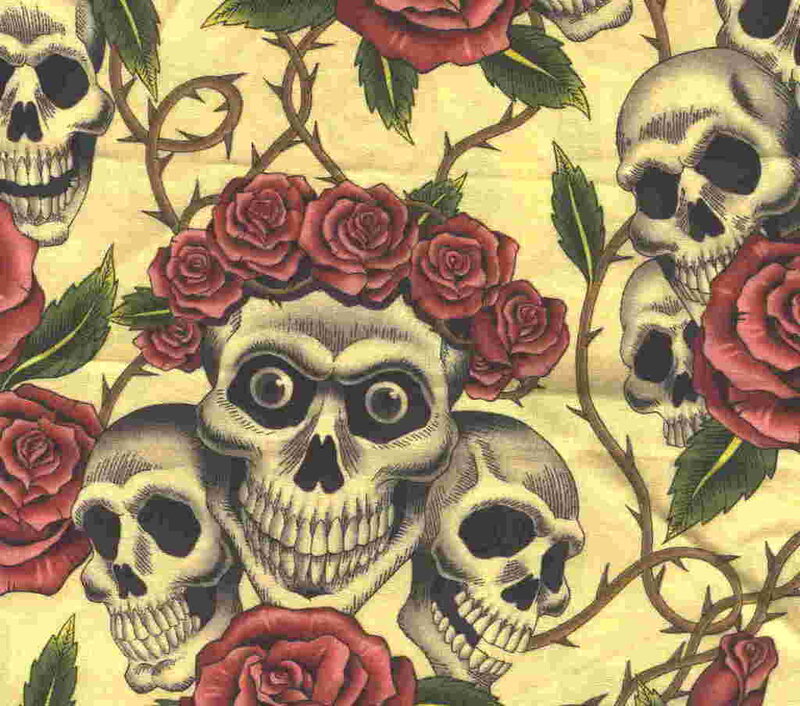 Skulls with Rose Wreath