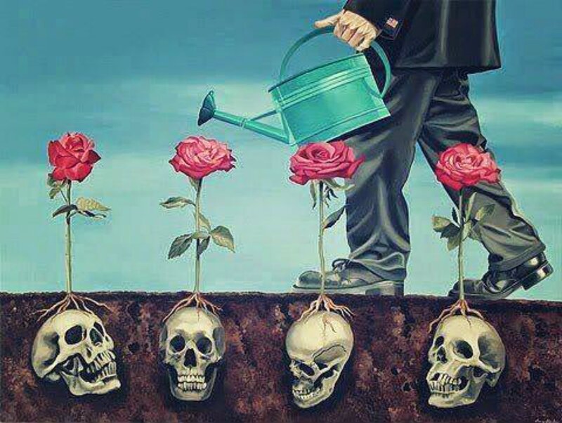 Skulls with Roses