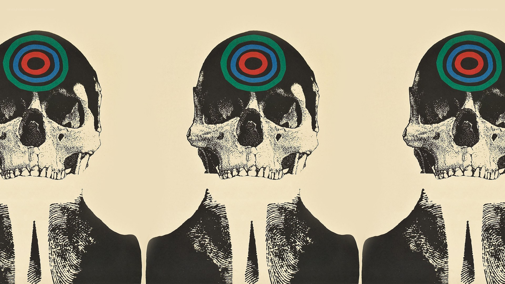 Skulls with target symbols