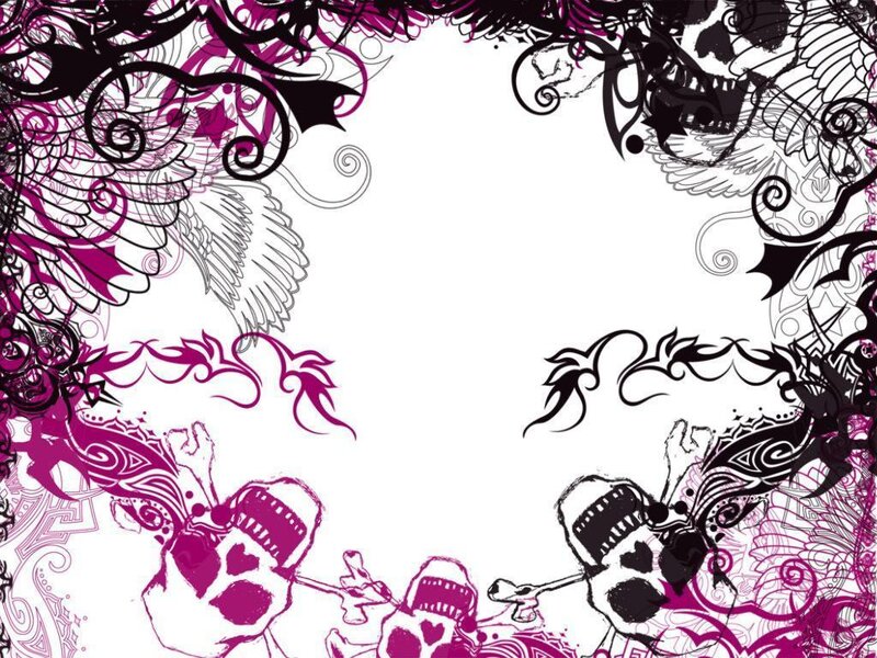 Skulls with Wings and Swirls