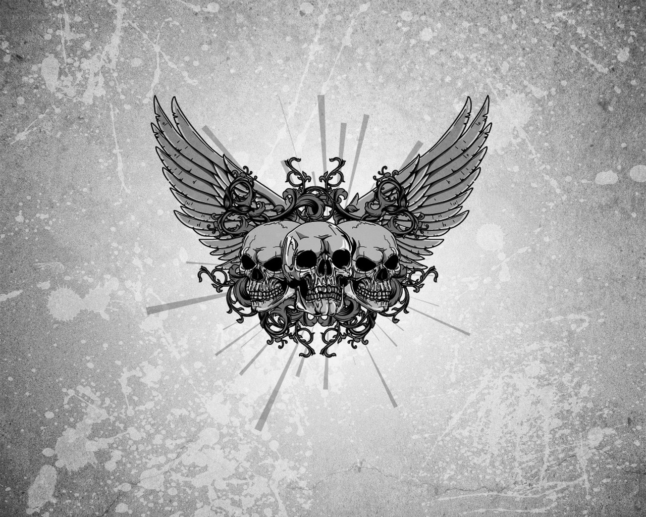 skulls with wings design