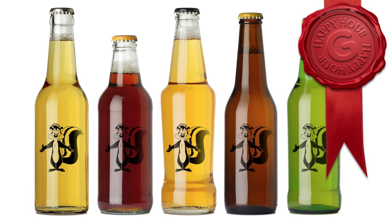Skunk-brand beverage bottles