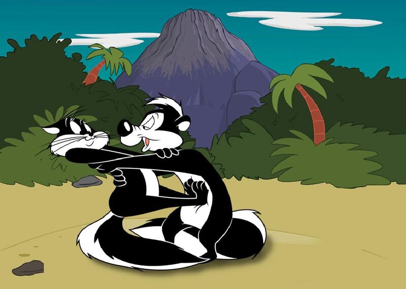 Skunk Holding Cat