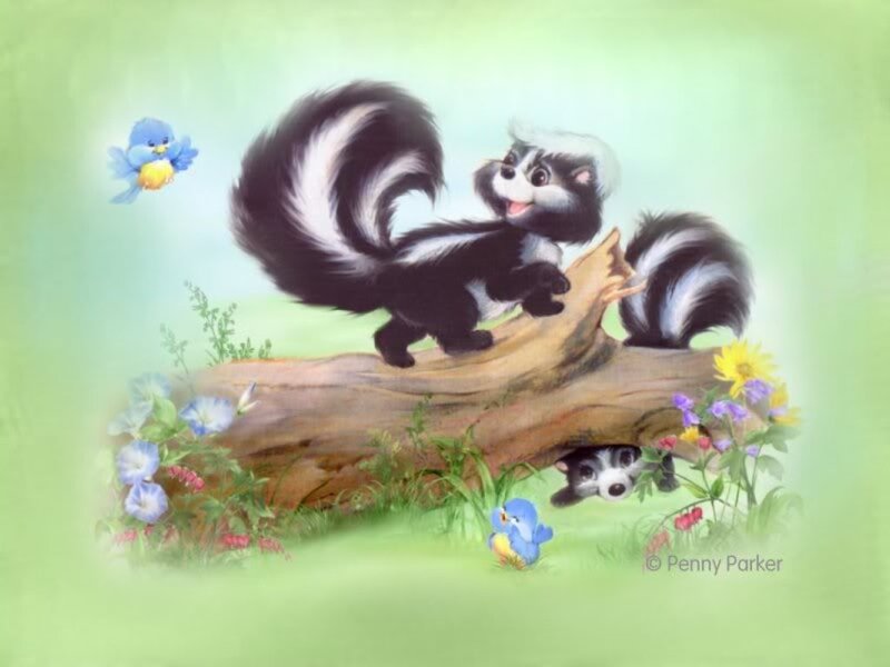 Skunk on a Log — Green