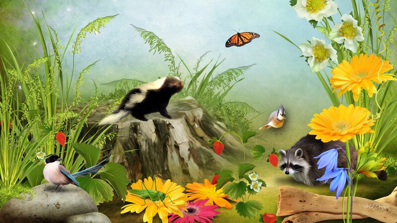 Skunk on a Stump