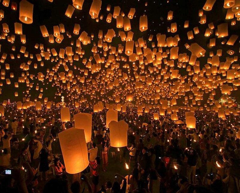 Sky Filled with Lanterns — Orange