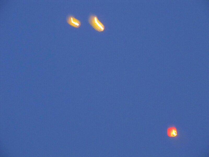 Sky Lanterns Floating — Blue
