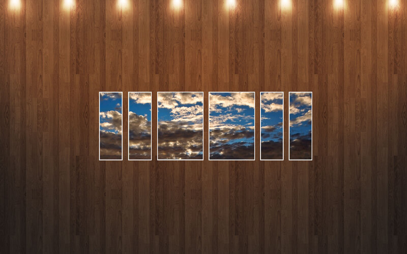 Sky Panels on Wood Wall