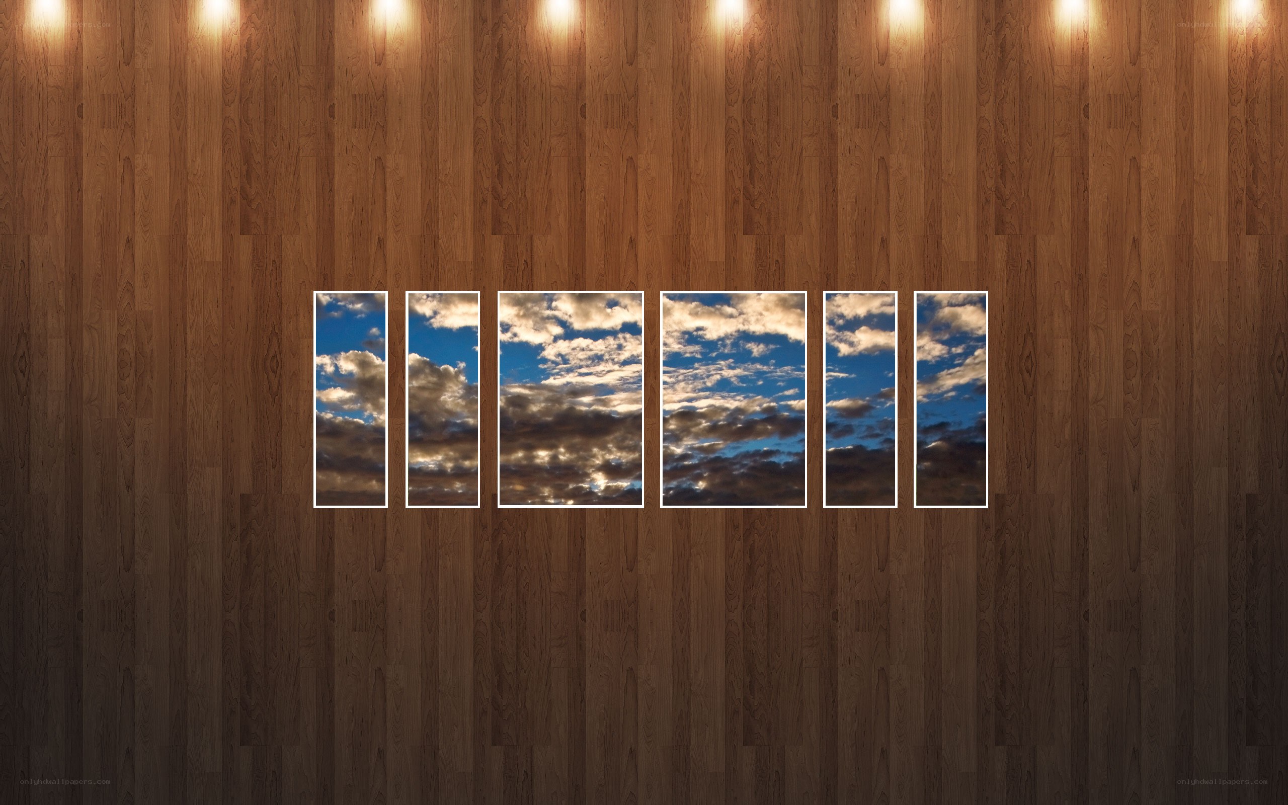 Sky Panels on Wood Wall