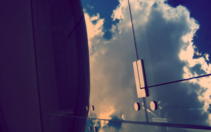 Sky Reflection on Glass