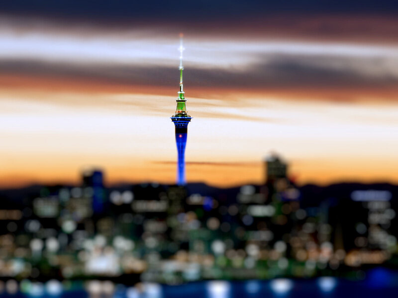 Sky Tower at dusk